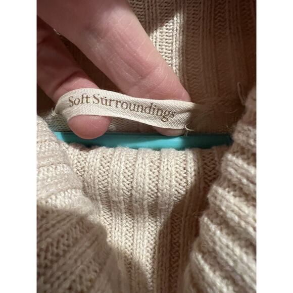 Soft Surroundings Sweater Womens S Ivory Cowl Neck Slouchy Cashmere Blend - Picture 3 of 9